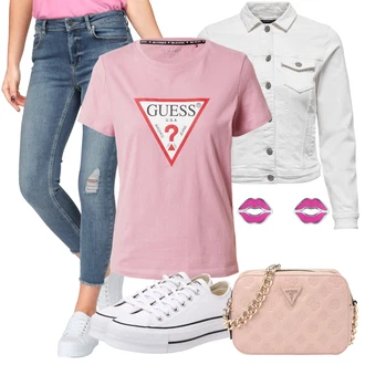 Outfit s Šedá/Krémová/Bílá/Světle šedá Džínové Bund/Krátký Bund/Letní Bund/Košilová bunda/Krátký Bund/Krátké Džínové Bundičky Only "Stylový look na jaro"