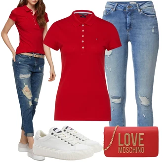 Outfit s Taška/Taška Přes Rameno/Malá Taška/Doplňek Love Moschino "Stylový look na jaro"