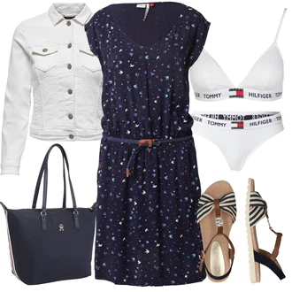 Outfit s Šedá/Krémová/Bílá/Světle šedá Džínové Bund/Krátký Bund/Letní Bund/Košilová bunda/Krátký Bund/Krátké Džínové Bundičky Only "Letní Outfit"