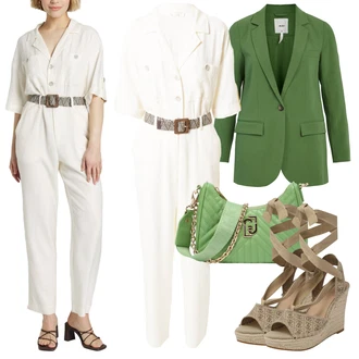 Outfit s Zelená Dlouhé Šaty/Doplňek/Dlouhá tylová sukně/Taška/Dlouhý Zimní Kabát Liu Jo "Letní Outfit"