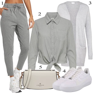 outfit mit Svetlo siva/Siva Pletene velika velikost/Pulover Vila "Poletna oblačila"