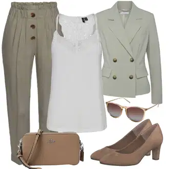 Outfit sa Smeđa Torba/Privjesak Coach "Upadljivi ljetni look"