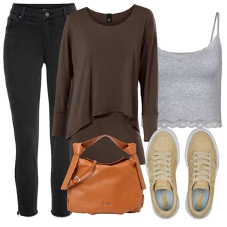 Outfit s Růžová Teniska se Třpytkami Puma "Vzhledy pro volný čas"