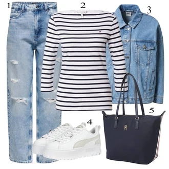 U-boot izrez outfit mit Srajca & majica velike velikosti Tommy Hilfiger "Pokrivalo za pomlad"