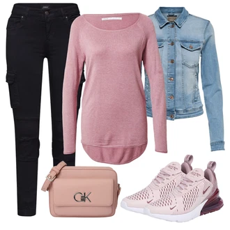 Outfit s Černá/Tmavě modrá/Khaki Cargo Kalhoty/Cargo Tepláky/Motorkářská kalhoty/Skinny Kalhoty Only "Vzhledy pro volný čas"