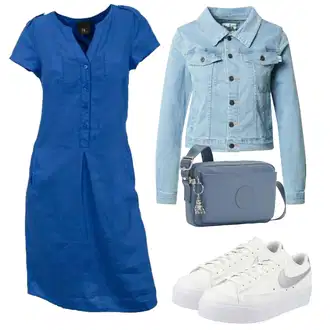 Outfit s Modrá Košilové šaty/Šaty s Kapsou/Občanské šaty/Halenkové Šaty/Džínové Šaty/Pouzdrové Šaty/Polo Šat/Bavlněné Šaty/Manšestrové Šaty/Ležérní Šaty Heine "Vzhledy pro volný čas"