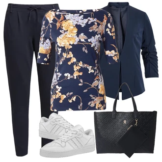 Cool Outfit s Tmavě modrá/Modrá Sportovní kalhoty/Teplák/Tréninková Kalhoty/Ležérní Kalhoty/Žerzejová Kalhoty/Navlékací Kalhoty/Jogger Kalhoty Only "Vzhledy pro volný čas"Look: Ležérní, Cool, Kancelář, Venkovní