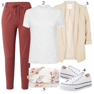outfit mit Bela/Krem Platnena superga/Superge Nizka/Superge Luknjasta Converse "Pokrivalo za pomlad"
