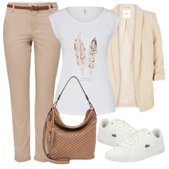 Outfit s Pastelové barvy/Krémová Lacoste "Vzhledy pro volný čas"