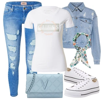 Outfit s Šedá Šátek BeckSöndergaard "Vzhledy pro volný čas"