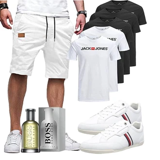 Outfit mit Weiß/Creme/Khaki Chino Shorts/Kurze Hose/Bermuda/Baggy Short/Sweatshorts/Musselin Shorts/Leinen-short/Cargo Short JMIERR "Cooles Outfit"