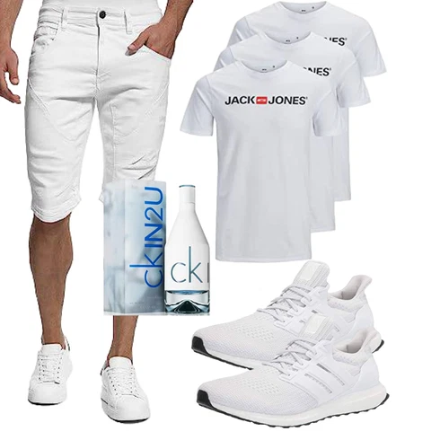 Khaki/Weiß/Creme Bermuda/Capri/Kurze Hose/Chino Shorts/Musselin Shorts/Jeans Short Indicode kombinieren