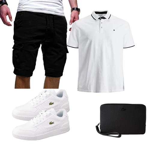 Schwarz/Khaki Cargo Short/Kurze Hose/Musselin Shorts/Baggy Short Generic kombinieren