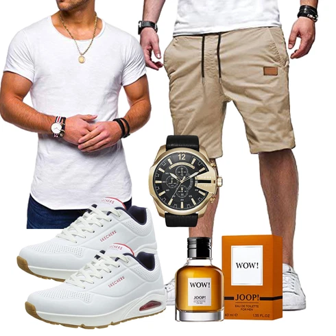 Khaki/Beige Chino Shorts/Cargo Short/Kurze Hose/Bermuda/Baggy Short/Musselin Shorts JMIERR kombinieren