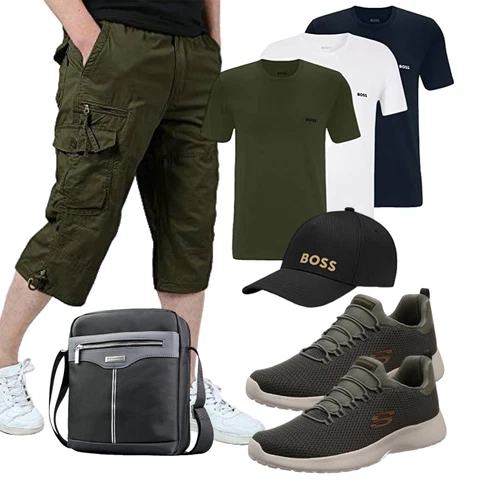 DunkelGrün/Khaki/Grün Cargo Short/Capri/Kurze Hose KEFITEVD kombinieren