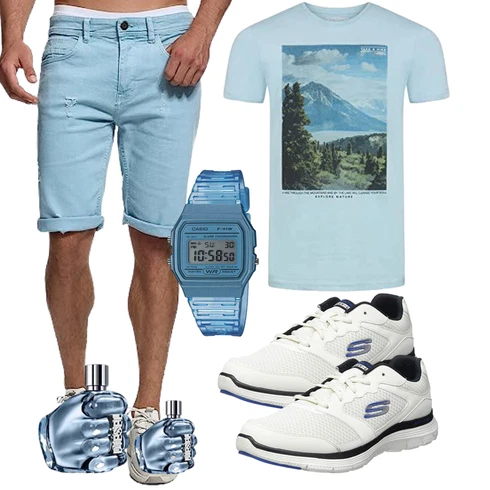 HellBlau/Blau Jeans Short/Bermuda/Chino Shorts/Kurze Hose Indicode kombinieren