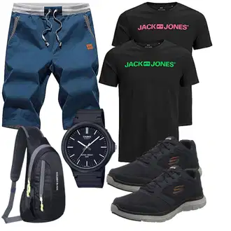 Party Outfits mit Schwarz Unkategorisiert Jack & Jones, Schwarz Unkategorisiert Skechers, Schwarz Gisdanchz "Cooles Outfit"