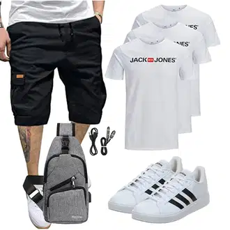 Sommer Outfits Wandern mit Grau flintronic "Cooles Outfit"Look: Wandern, Laufen, Joggen, Trekking