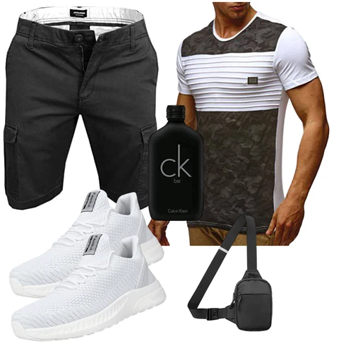 Schwarz/Dunkelgrau/Khaki Cargo Short/Bermuda/Kurze Hose Jack & Jones kombinieren
