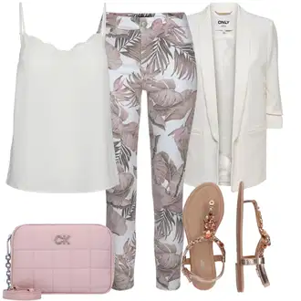 Svatovski gost Outfit sa Pink/Bež Hlača Velika Veličina/Moda za plažu/Tajice Velika Veličina Lascana "Dopadljivi ljetni outfit"