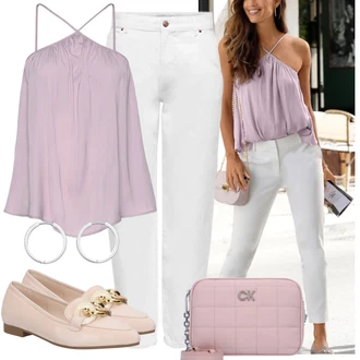 Kombinacije za ljeto sa Bijela/Krem Mom Jean/High Waist Traperice/Skraćene Traperice/Sužene Traperice/Vrećaste Traperice/Formalna Košulja/Muška majica/Plisirane Traperice/Dad Traperice/Traperice Opuštenog Kroja/Kožna Jakna Only "Dopadljivi ljetni outfit"