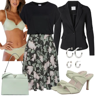 Outfit sa Zeleno/Svjetlozelena/Tamnozelena/Kaki Klasične gaćice/Prozirna gaćica/Futrola za Suknju/Donje Rublje Za Oblikovanje Tijela/Brazilski Slip/Gaćice bez prepona/Gaćica & tanga Lascana "Elegantni ljetni outfit"
