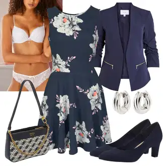 Kombinacije za posao sa Svjetlosiva/Siva/Krem/Pink/Srebro Brazilski Slip/Gaćica & tanga/Gaćice/Klasične Gaćice/Futrola za Suknju/Gaćice bez prepona/Prozirna gaćica Lascana "Elegantni poslovni outfit"