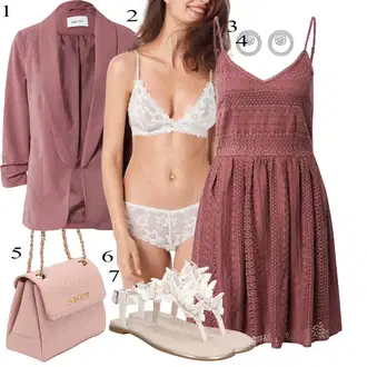 sviatočné Outfit sa Crvena/Ljubičasta/Pink Čipkasta Haljina/Pletena Haljina/Babydoll Haljina/Dimljena Haljina/Haljina s Džepom/Pamučna Haljina/Haljina Bez Rukava/Haljina od Samta/Heklana Haljina/Ljetna Haljina VERO MODA "Tvoj otmjeni outfit"Look: Ekstravagantno, Babydoll, sviatočné, Preodjeven, Old Money, Rap
