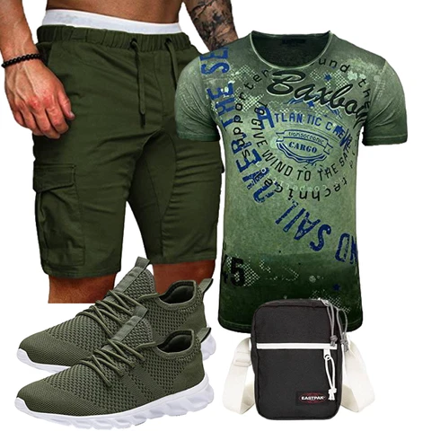 DunkelGrün/Khaki/Grün Cargo Short/Kurze Hose/Musselin Shorts Cindeyar kombinieren