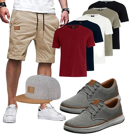 Khaki/Beige Chino Shorts/Cargo Short/Kurze Hose/Bermuda/Baggy Short/Musselin Shorts JMIERR kombinieren