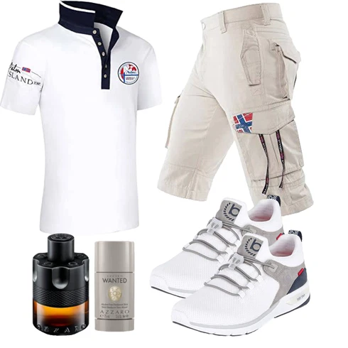 Beige/Khaki Cargo Short/Kurze Hose/Bermuda/Musselin Shorts Nebulus kombinieren
