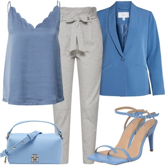 Svatovski gost Outfit sa Svjetloplava cipela s remenom/Salonka & Visoki Pet/Sandala na Petu/Salonka s Kopčom/Sandala s vratilom/Sandala s petom Karolina Kurkova Originals "Krasni outfit za ured"