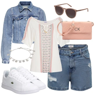 Denim/Traper Outfit sa Svjetloplava/Plava Jakna/Kaput/Bluza i Tunika/Bluza Veći Broj Only "Moderni ljetni outfit"