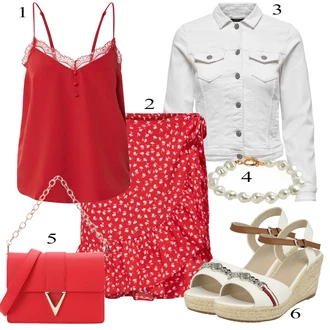 outfit mit Rdeča valentino "Poletna oblačila"