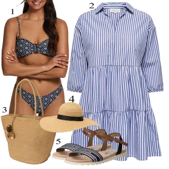 Denim/Traper Outfit sa Svjetloplava/Plava/Pastelne boje Haljina Veći Broj/Bluza i Tunika Tunika Only "Tvoj otmjeni outfit"