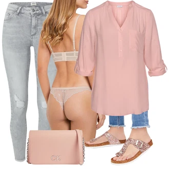 Svatba Outfit s Růžová/Fialová Angora Prádlo/Brazilské Kalhotky/Spodní Kalhotky/Tanga/Průsvitná kalhotka/Klasické Kalhotky/Průhledná kalhotka Lascana "Módní letní vzhled"Look: Bar, Matriční Úřad, Den matek, Předsvatební, Zvláštní příležitosti, Svatba