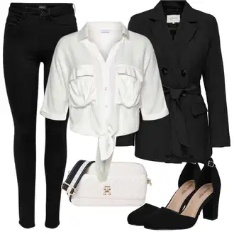 Outfit s Černá Kožená bunda/Oversize Sako/Kožená bunda pro muže/Elegantní Sako/Blejzrové Bund/Dvojřadový Sako/Dlouhý Sako/Krátké Sako/Boyfriend Sako/Kožená Pánská Bund Only "Módní letní vzhled"