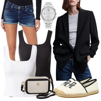 Outfit s Nezařazené Hollister, Šedá Krátký Top/Tričko/Pánské boty Hollister "Módní letní vzhled"