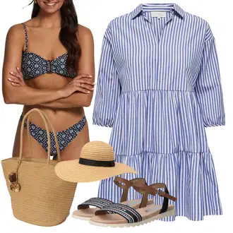 Outfity pro léto s Světle modrá/Modrá/Pastelové barvy Košilové šaty/Šaty S Kosticí/Halenkové Šaty/Francouzské šaty/Bavlněné Šaty Only "Módní letní vzhled"