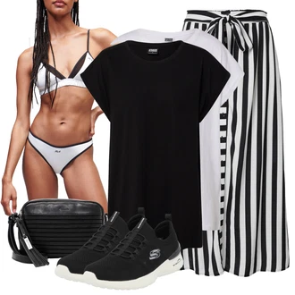 Outfit s Bílá/Krémová/Černá Klasické Kalhotky/Sada kalhotek podprsenky/Brazilské Kalhotky/Průsvitná kalhotka/Formující Kalhotky/Tanga/Kalhotky/Průhledná kalhotka/Tanga karl lagerfeld "Módní letní vzhled"
