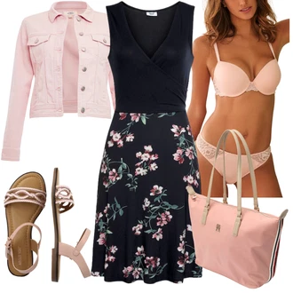 Ke kolenům Viskóza Outfit s Růžová/Tmavě modrá/Červená Letní Šaty/Šaty Fit & Flare/Společenské šaty pro hosta/Šaty Do Áčka/Žerzejové Šaty/Šaty S Potiskem/Zavinovací Šaty/Šaty Bez Rukávů BEACH TIME "Módní letní vzhled"