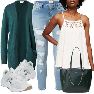 Outfit s Šedá Superdry "Módní letní vzhled"