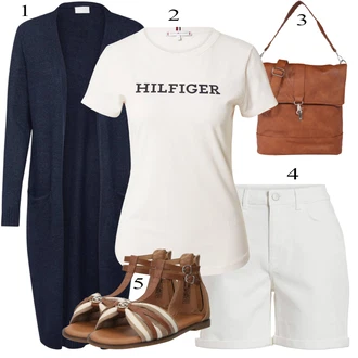 outfit mit Bež/Rjava Sandali s Paščkom/Poletni Čevelj/Rimski sandal/T-pašček-Sandal/Vintage sandal Tom Tailor "Poletna oblačila"