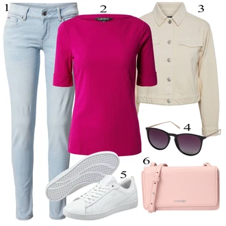 outfit mit Bež/Khaki/Oranžna Vintage Jakna/Crop Jakna/Poletna jakna/Kratka Jakna/Trajnostna Jakna/Rebrast Žamet Jakna/Srajčna jakna Pieces "Poletna oblačila"