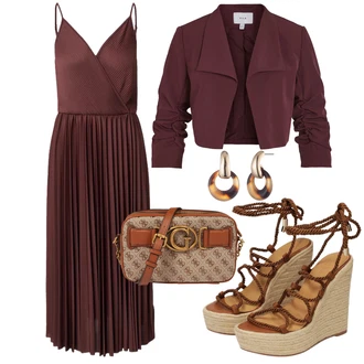 Outfit s Fialová Plisované Šaty About You "Outfit na léto"