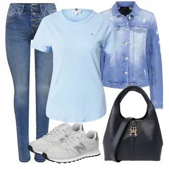 Outfit s Modrá Monari "Outfit na léto"