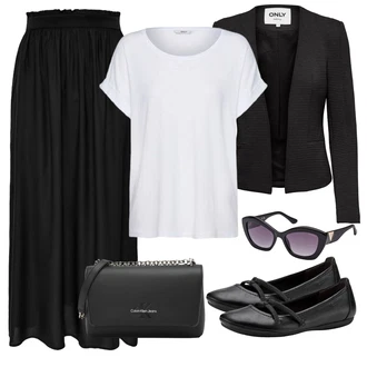 Nadrozměrné Outfit s Šedá/Bílá/Krémová Jednoduchý top/Mužské běžecké boty/Neformální tričko/Tričko nadměrné velikosti/Košilový top/Tričko s krátkým rukávem/Krátký top/Tričko Only "Outfit na léto"Look: Klasické, Nadrozměrné, Bezešvé, Skromné, Cool