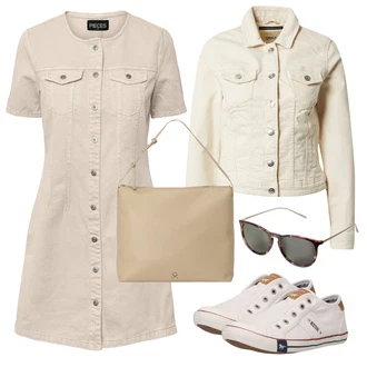 Outfit s Krémová/Khaki/Béžová/Bílá/Oranžová Vintage Bund/Letní Bund/Jarní bunda/Džínové Bund/Manšestrová Bunda/Krátké Džínové Bundičky/Krátký Bund/Krátký Bund Only "Outfit na léto"
