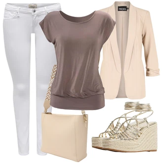 Kůže Outfit s Béžová/Zelená Sandál na klínku/Letní Bota/Espadrilka s klínovým podpatkem/Espadrilka na Podpatku/Bota Na Klínku/Espadrille sandál bershka "Outfit na léto"