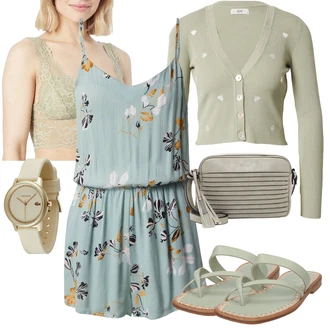 Outfit s Béžová/Oranžová/Khaki/Hnědá Dámské chytré hodinky/Nástroj pro hodinky Lacoste "Outfit na léto"